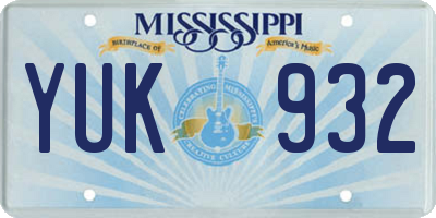 MS license plate YUK932