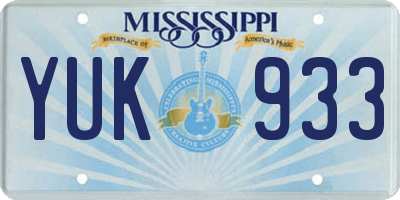 MS license plate YUK933