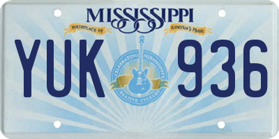 MS license plate YUK936