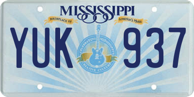 MS license plate YUK937