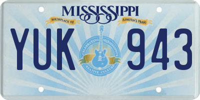 MS license plate YUK943