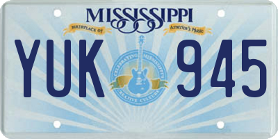 MS license plate YUK945