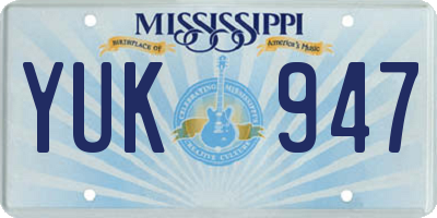 MS license plate YUK947