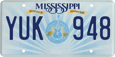 MS license plate YUK948