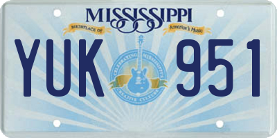 MS license plate YUK951