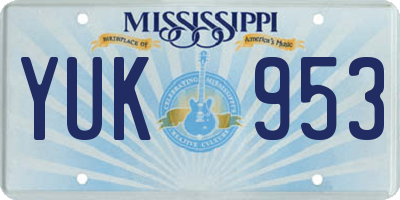 MS license plate YUK953