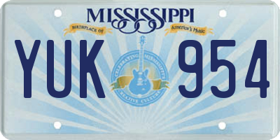 MS license plate YUK954