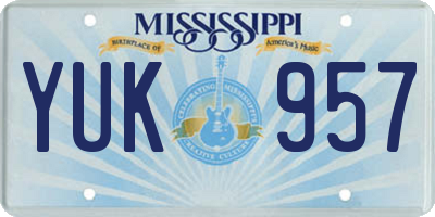 MS license plate YUK957