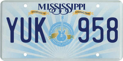MS license plate YUK958