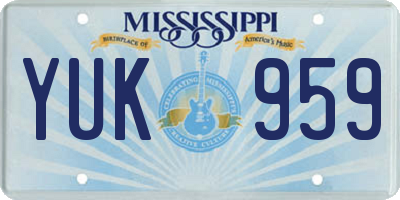 MS license plate YUK959
