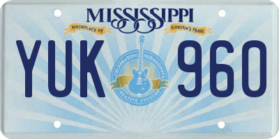 MS license plate YUK960