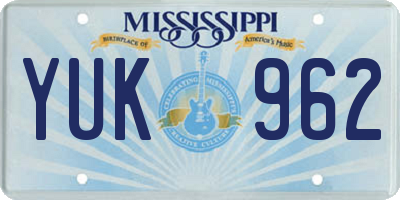 MS license plate YUK962