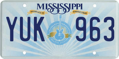 MS license plate YUK963