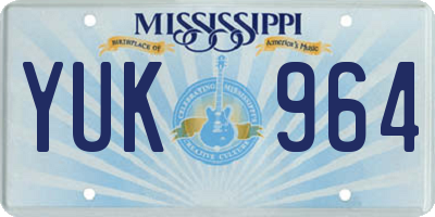 MS license plate YUK964