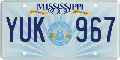 MS license plate YUK967