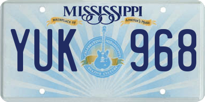 MS license plate YUK968