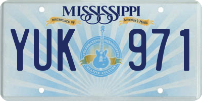 MS license plate YUK971