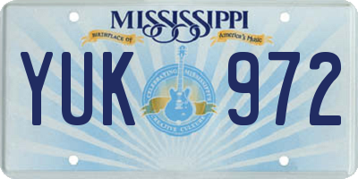 MS license plate YUK972