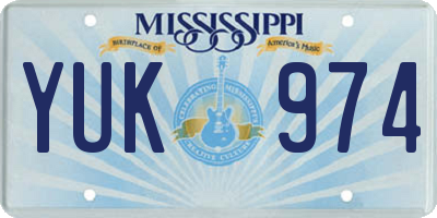 MS license plate YUK974