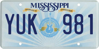 MS license plate YUK981