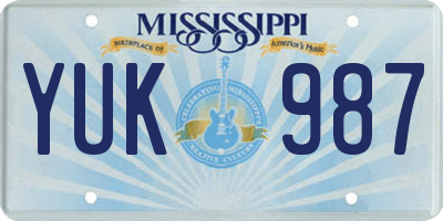 MS license plate YUK987