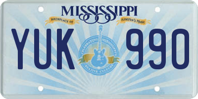 MS license plate YUK990