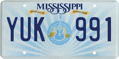 MS license plate YUK991