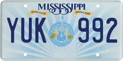 MS license plate YUK992