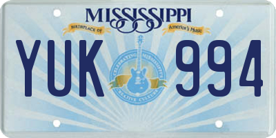 MS license plate YUK994