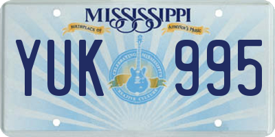 MS license plate YUK995