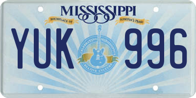 MS license plate YUK996
