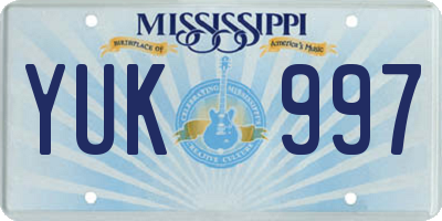 MS license plate YUK997
