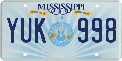 MS license plate YUK998
