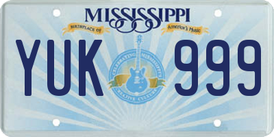 MS license plate YUK999