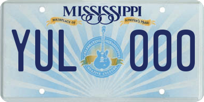 MS license plate YUL000
