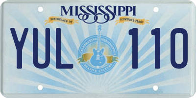 MS license plate YUL110