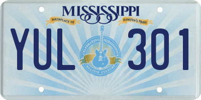 MS license plate YUL301