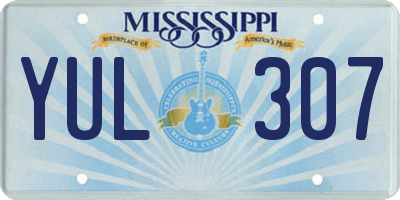 MS license plate YUL307