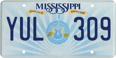 MS license plate YUL309