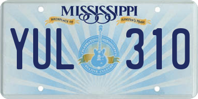 MS license plate YUL310