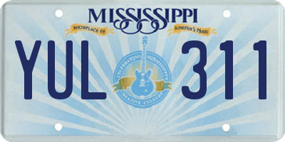 MS license plate YUL311