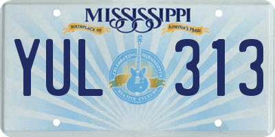 MS license plate YUL313