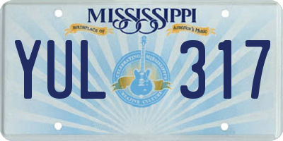 MS license plate YUL317