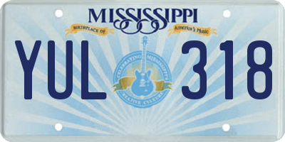 MS license plate YUL318