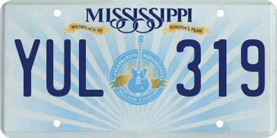 MS license plate YUL319