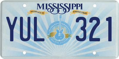 MS license plate YUL321