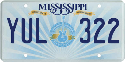 MS license plate YUL322
