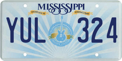 MS license plate YUL324
