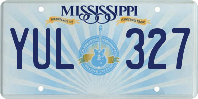 MS license plate YUL327