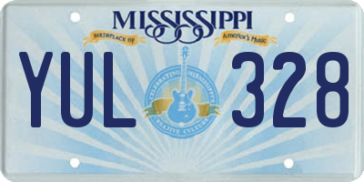 MS license plate YUL328